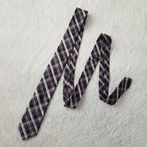 JOHN VARVATOS 100% Silk Slim Plaid Tie